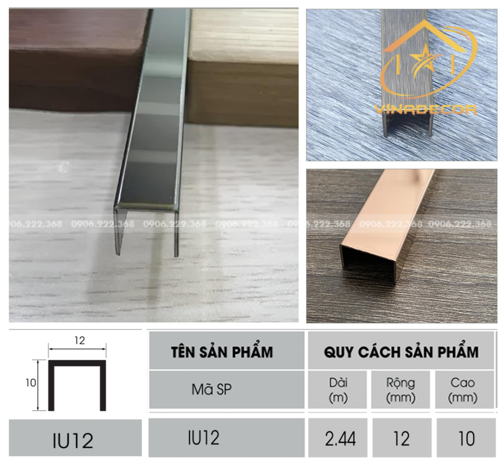 NẸP U12 INOX