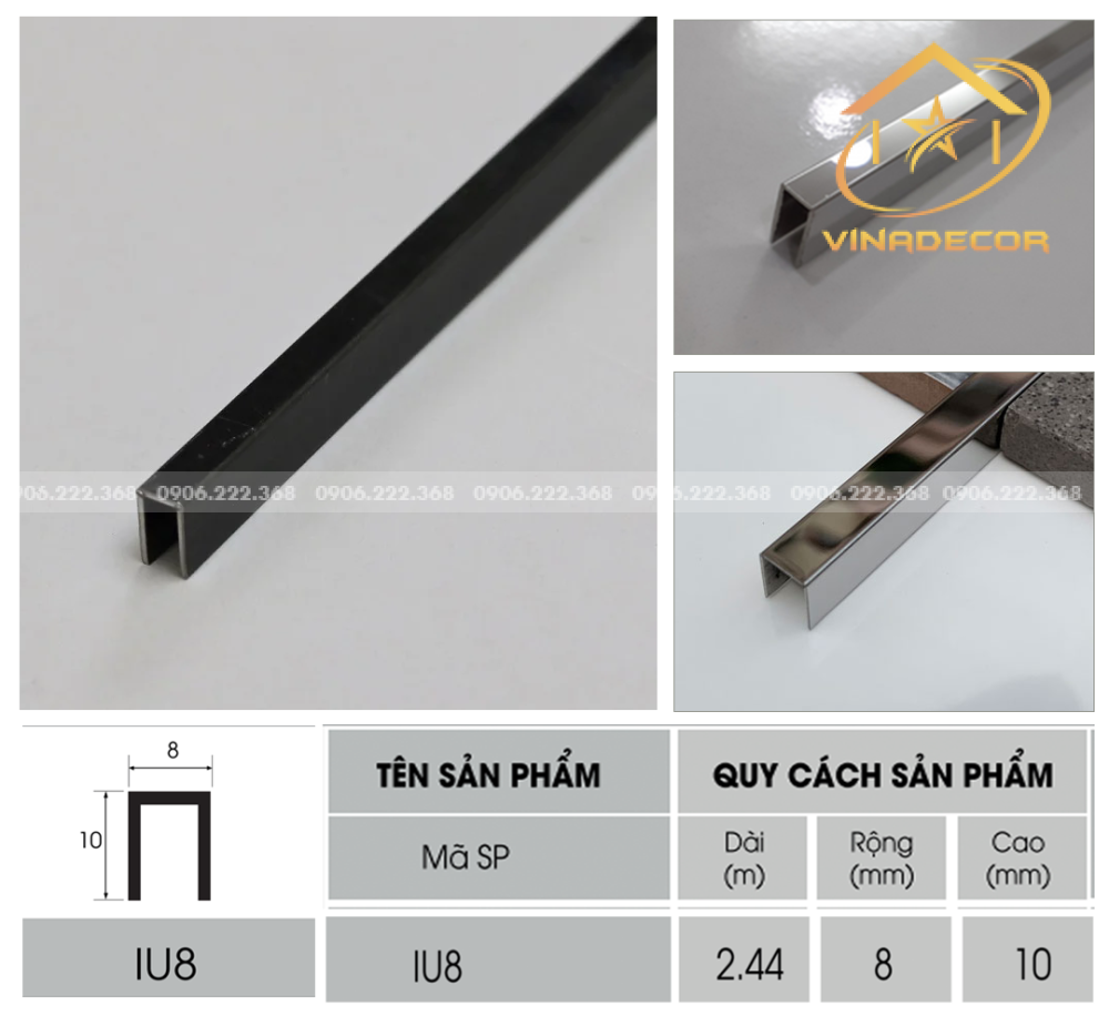 NẸP U8 INOX