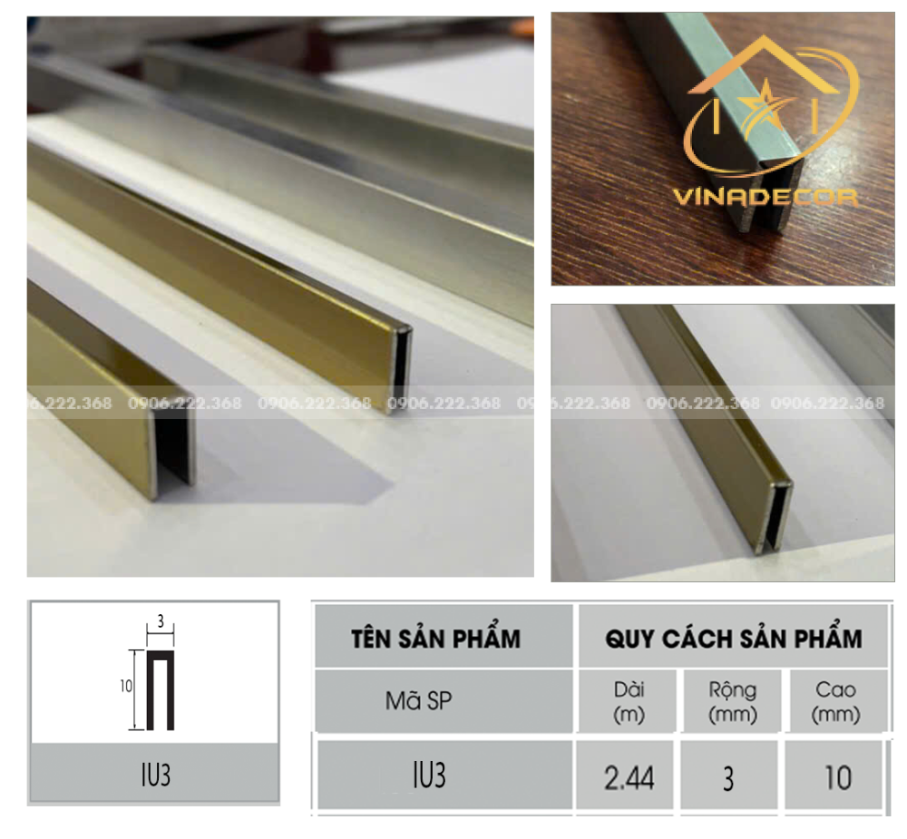 NẸP U3 INOX